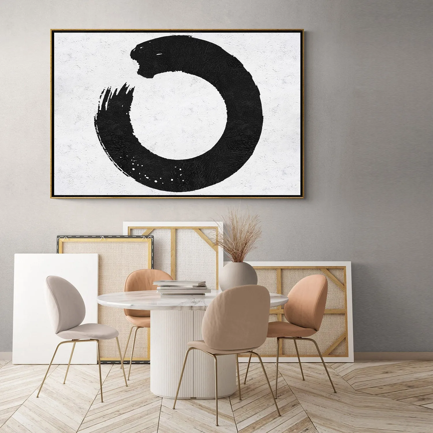 Horizontal Minimalist Circle Art MN15C