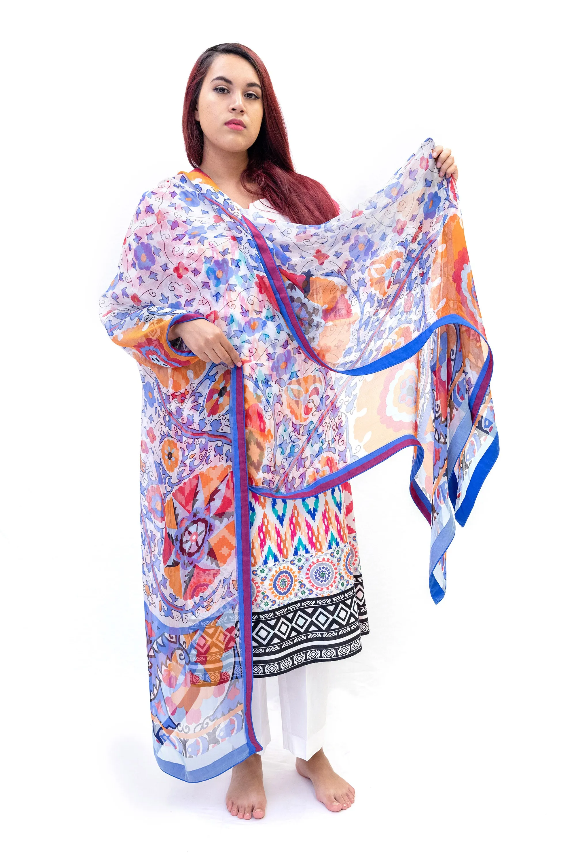 Hot Pink Multi Design Cotton Salwar Kameez-Suit
