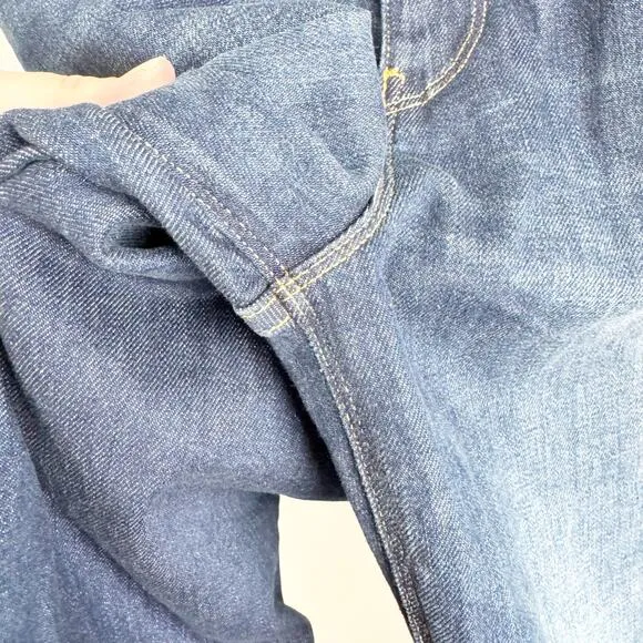 Hudson Holly High Rise Straight Cropped Jeans Raw Hem Dark Wash Classic Size 28