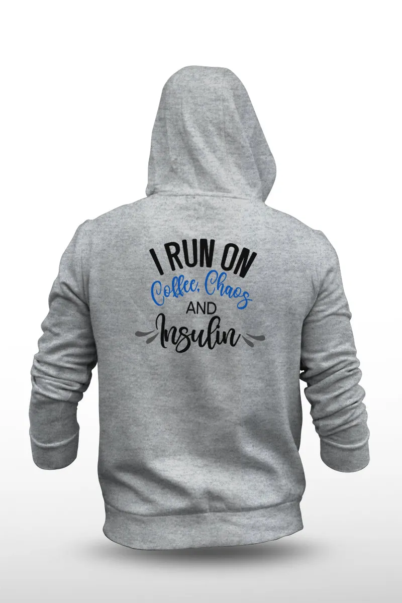 I Run of Coffee, chaos & Insulin - Unisex Hoodie