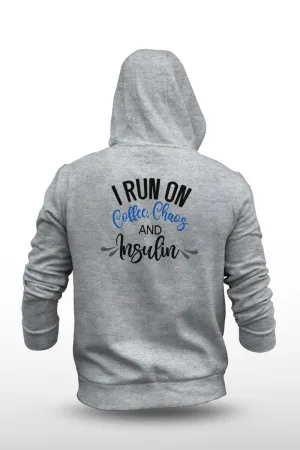 I Run of Coffee, chaos & Insulin - Unisex Hoodie