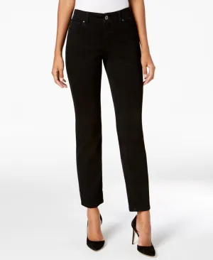 INC International Concepts Five-Pocket Straight-Leg Jeans Deep Black 16