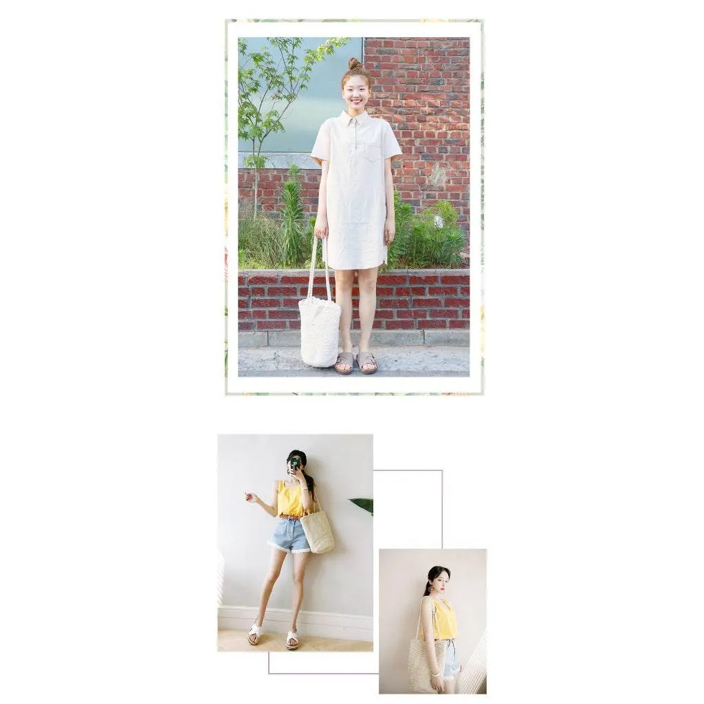 Inner Korean 35x30cm &amp; Checked Hassle-free returns New Style Ready QC Pocket Shoulder | Cotton Stock Tote – Smart with Handwoven Bag