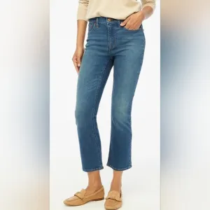 J. Crew Mid-Rise Flare Crop Jean in Signature Stretch Women's Size 24 Petite