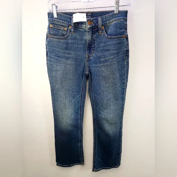 J. Crew Mid-Rise Flare Crop Jean in Signature Stretch Women's Size 24 Petite