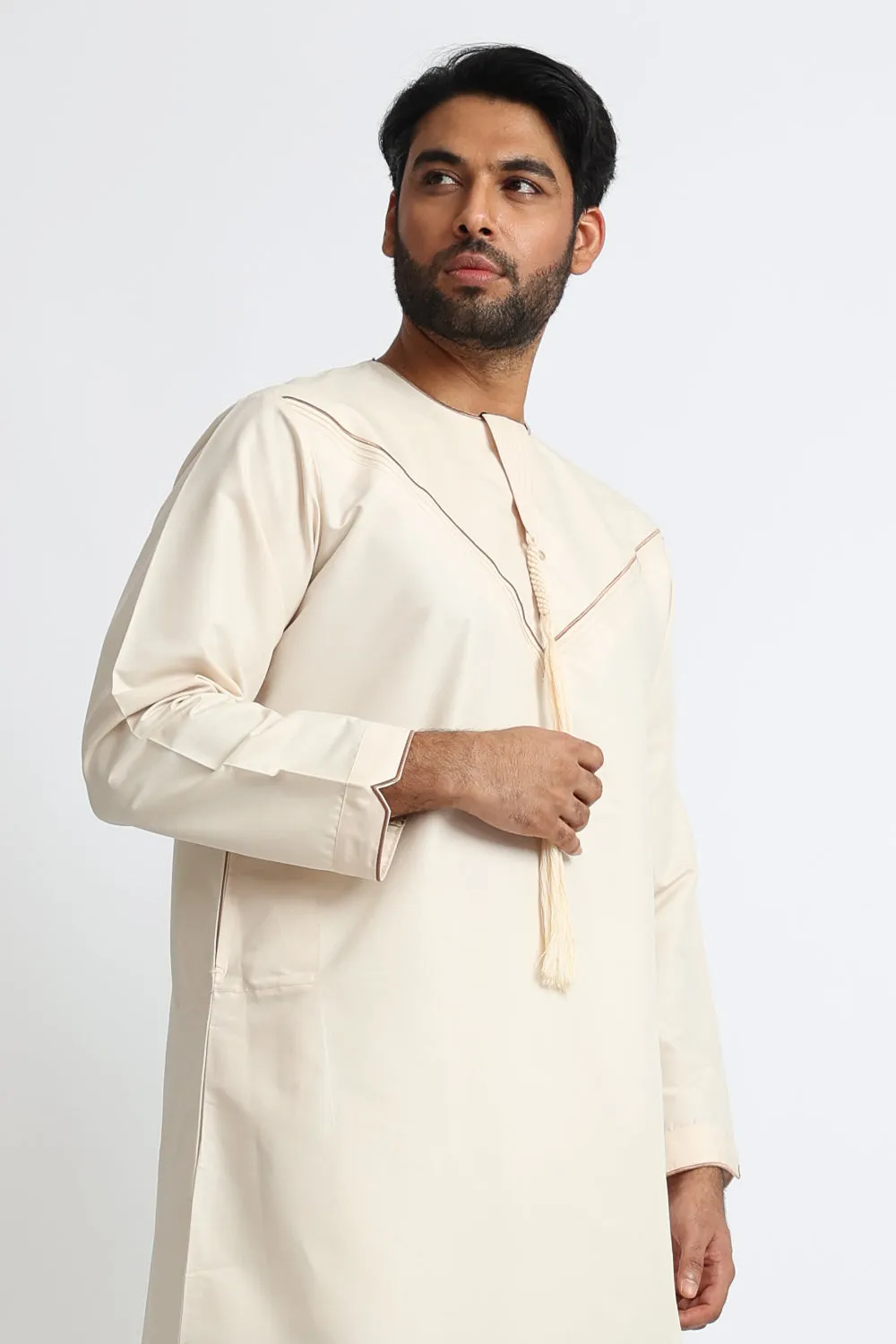 J101 Champagne Boys Pleated Emirati Thobe
