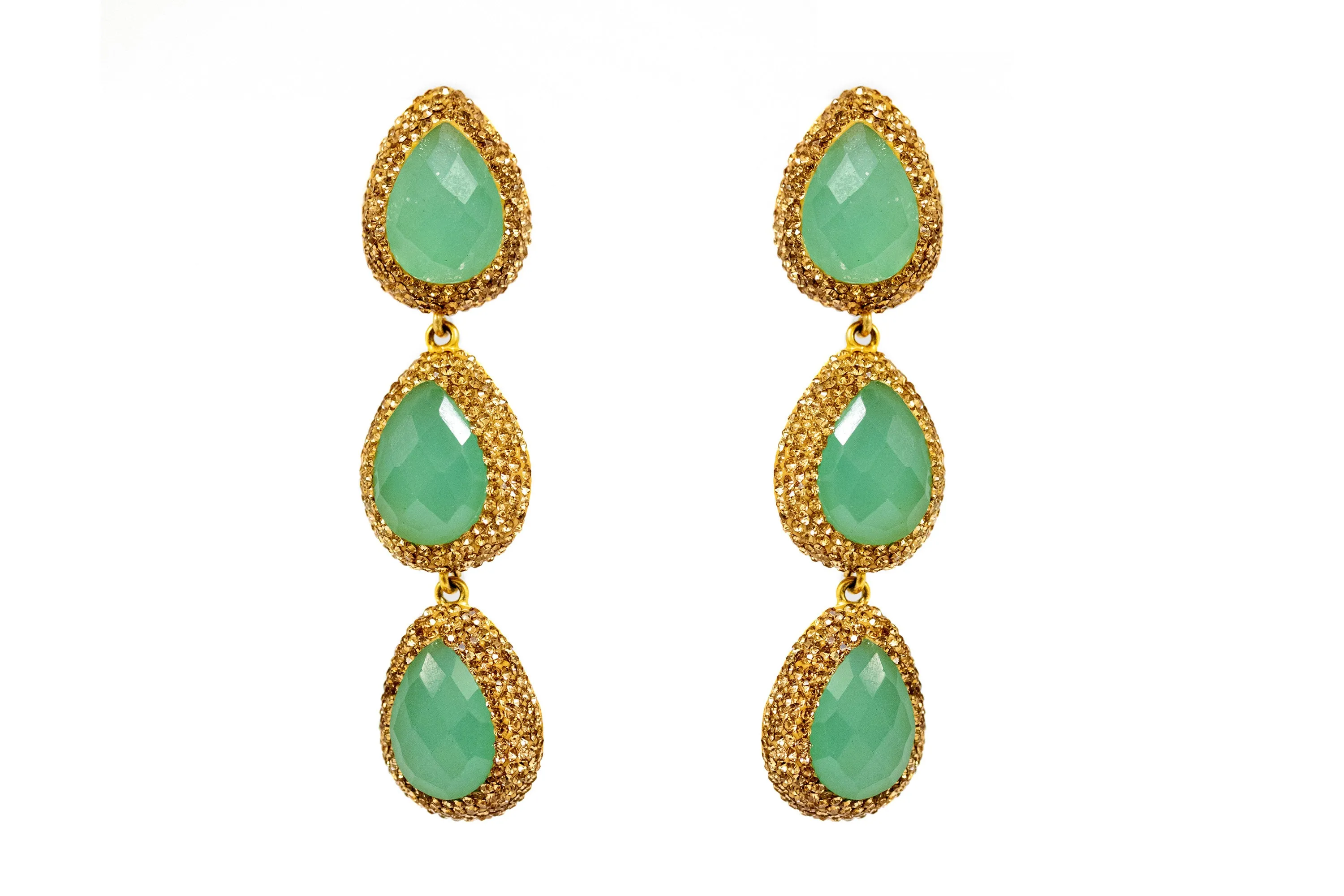 Jade Green Turkish Silver - Dangle Earrings