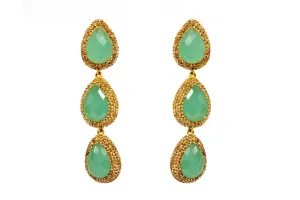 Jade Green Turkish Silver - Dangle Earrings