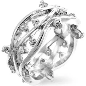 Jaspreet Silvertone Vine Wide Band Ring | 0.8ct
