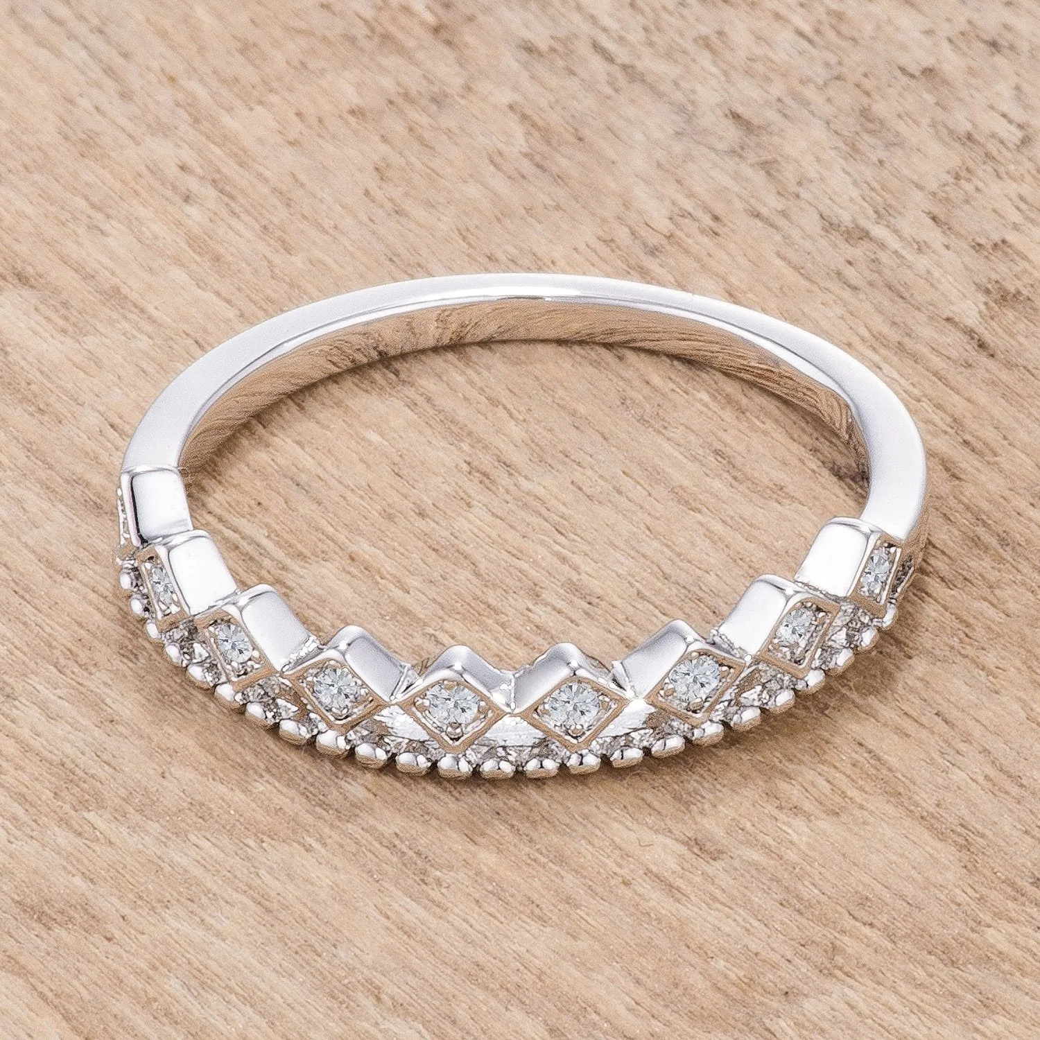 Jaydie CZ Mini Crown Stackable Band Ring