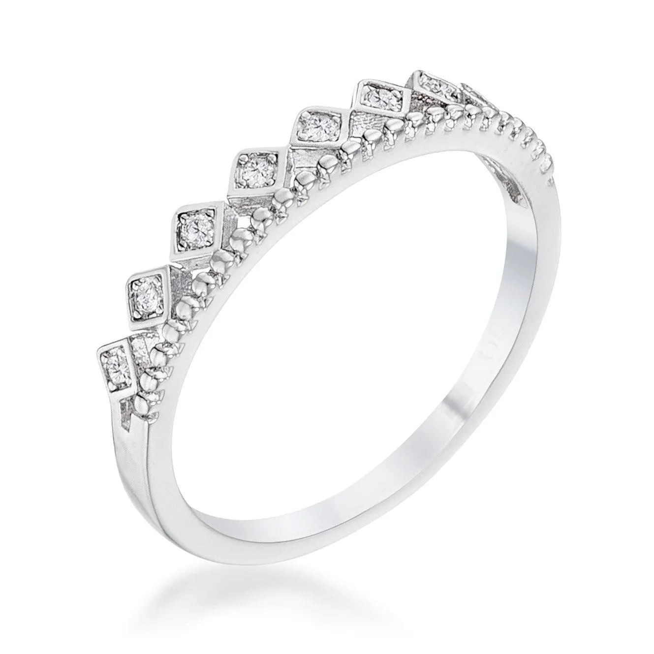 Jaydie CZ Mini Crown Stackable Band Ring