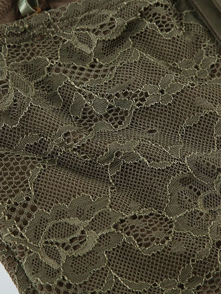 JazzHer Vintage Lace Floral Detachable Cami Top