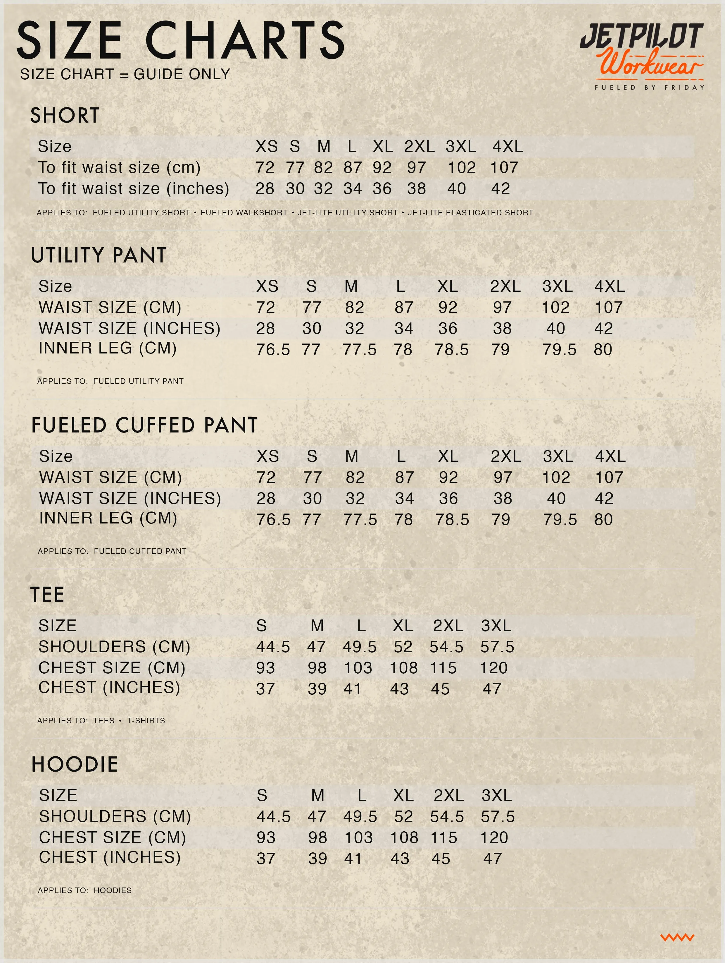 Jet Pilot JPW03 Fueled Utility Short