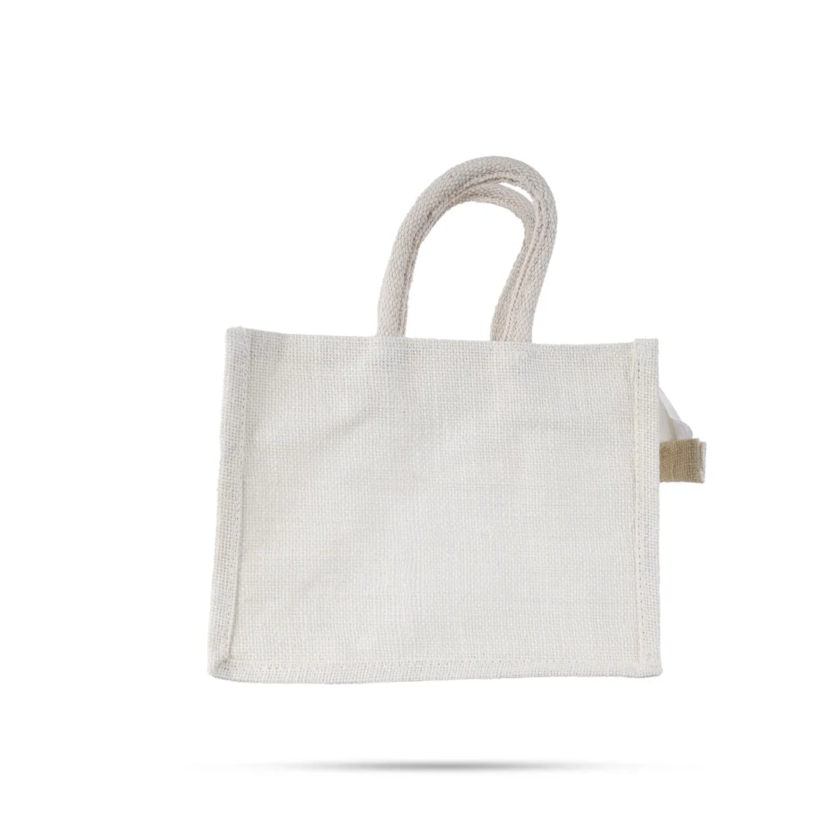Jute Bag With Zip - 12 x 10 Inches | Transparent Cover Gift Bag/ Lace Design Jute Carry Bag for Return Gift
