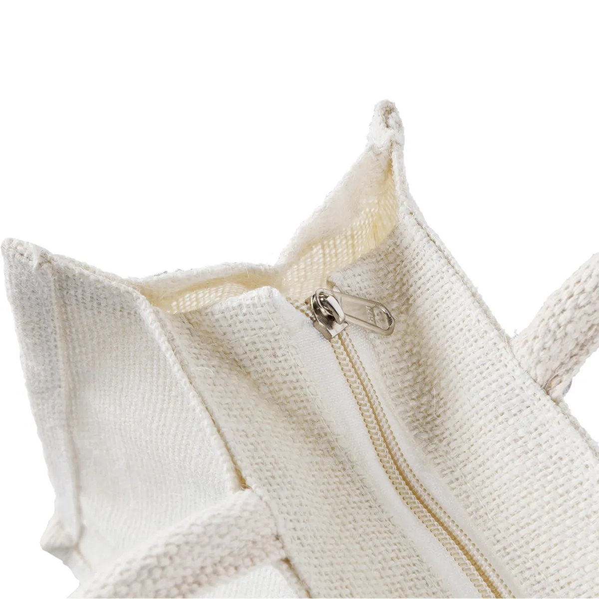 Jute Bag With Zip - 12 x 14 Inches | Transparent Cover Gift Bag/ Lace Design Jute Carry Bag for Return Gift