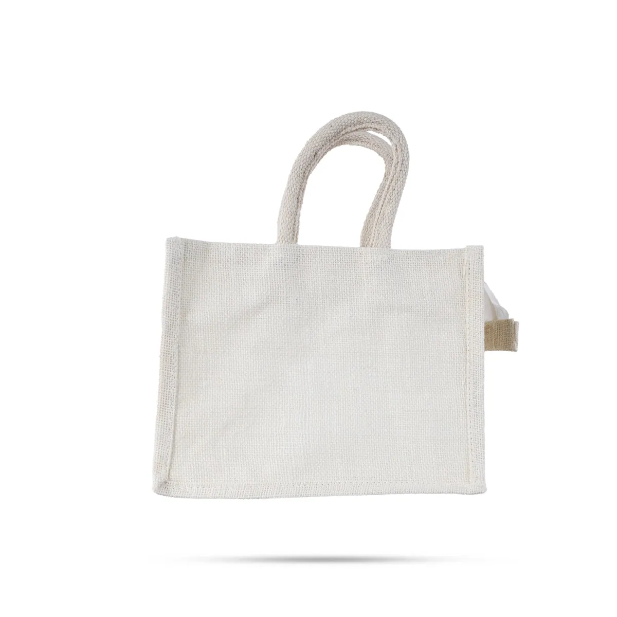 Jute Bag With Zip - 8 x 10 Inches | Transparent Cover Gift Bag/ Lace Design Jute Carry Bag for Return Gift