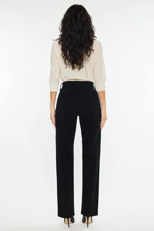 Kan Can High Rise Straight Leg Denim - Black