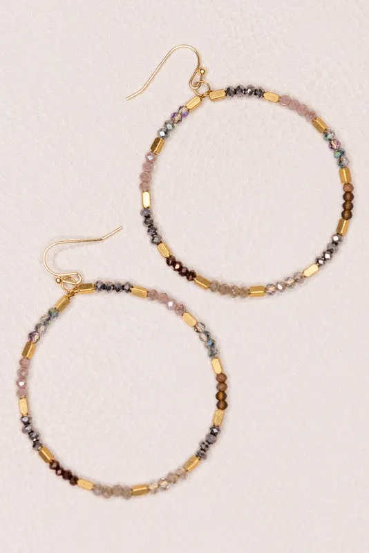 Kennedi Beaded Hoop Earrings in Gold