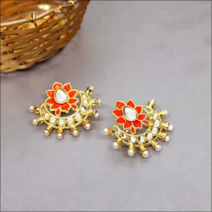 Kesari Floral Ethnic Gold Earrings