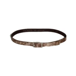 Kim White - Metallic Skinny Belt (Smoky Brown/Brass)