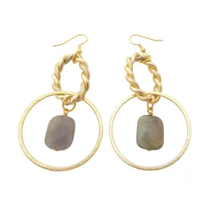Labradorite chain link earrings