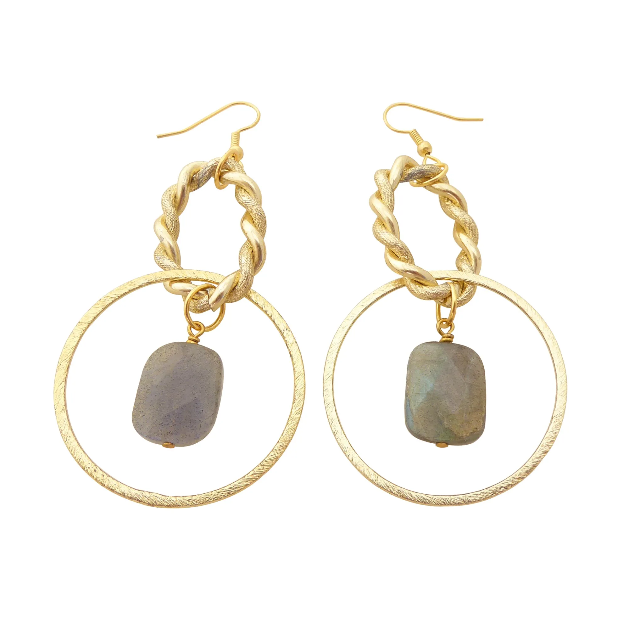Labradorite chain link earrings