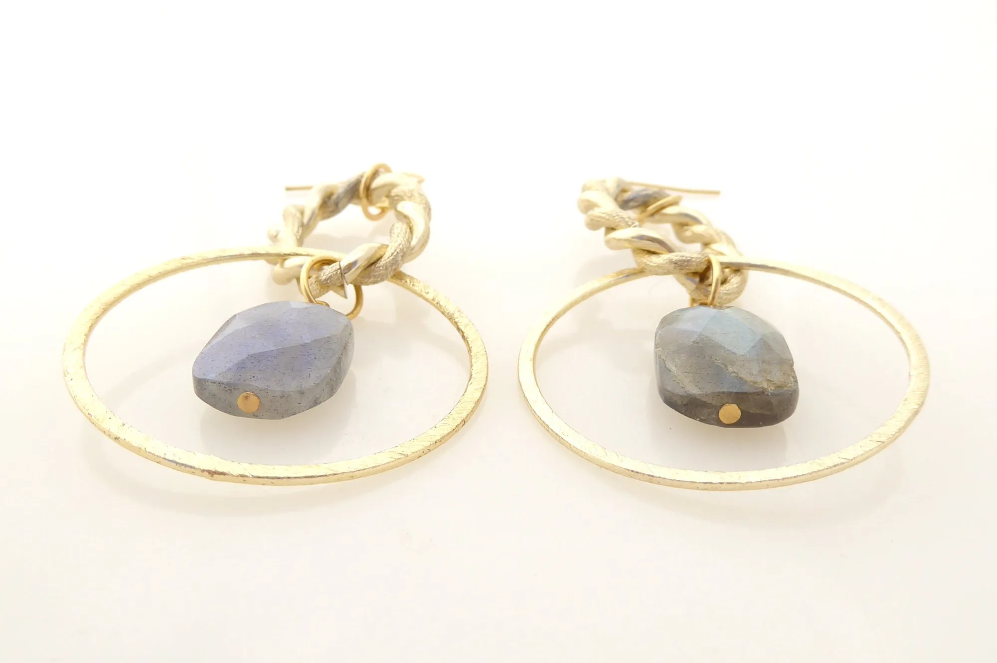 Labradorite chain link earrings
