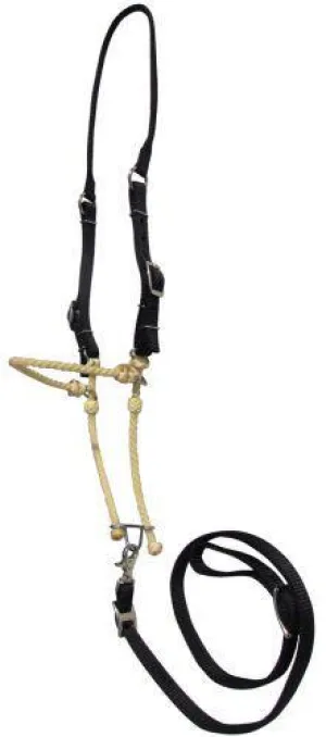 Lariat rope tie down with black nylon cheeks