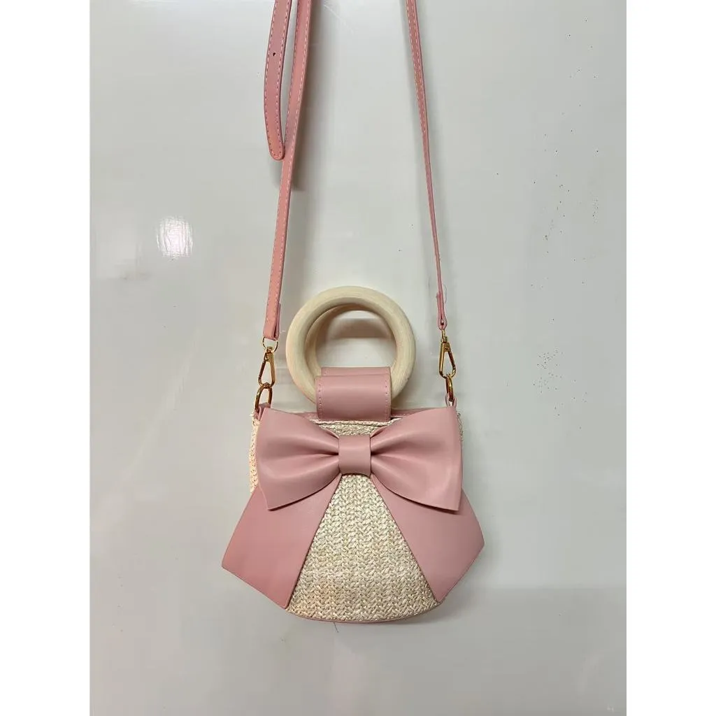 Last-minute sale Bow &amp; – for Fast response Handwoven Crossbody Strap Photos Adjustable Bag Shape | Wooden Handle Cotton Rope with Check-Ins Perfect Bag