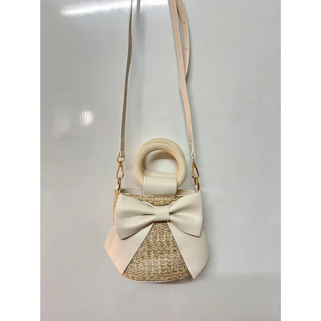 Last-minute sale Bow &amp; – for Fast response Handwoven Crossbody Strap Photos Adjustable Bag Shape | Wooden Handle Cotton Rope with Check-Ins Perfect Bag