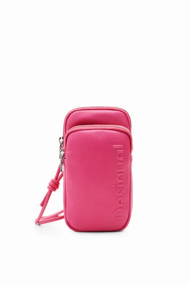Leather-effect wallet smartphone pouch
