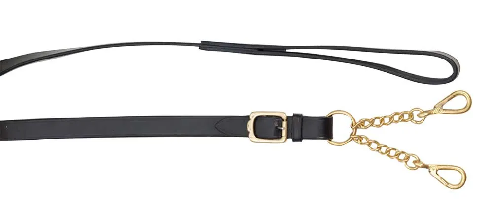 Leather Lead - Brass Small Walsall Chain