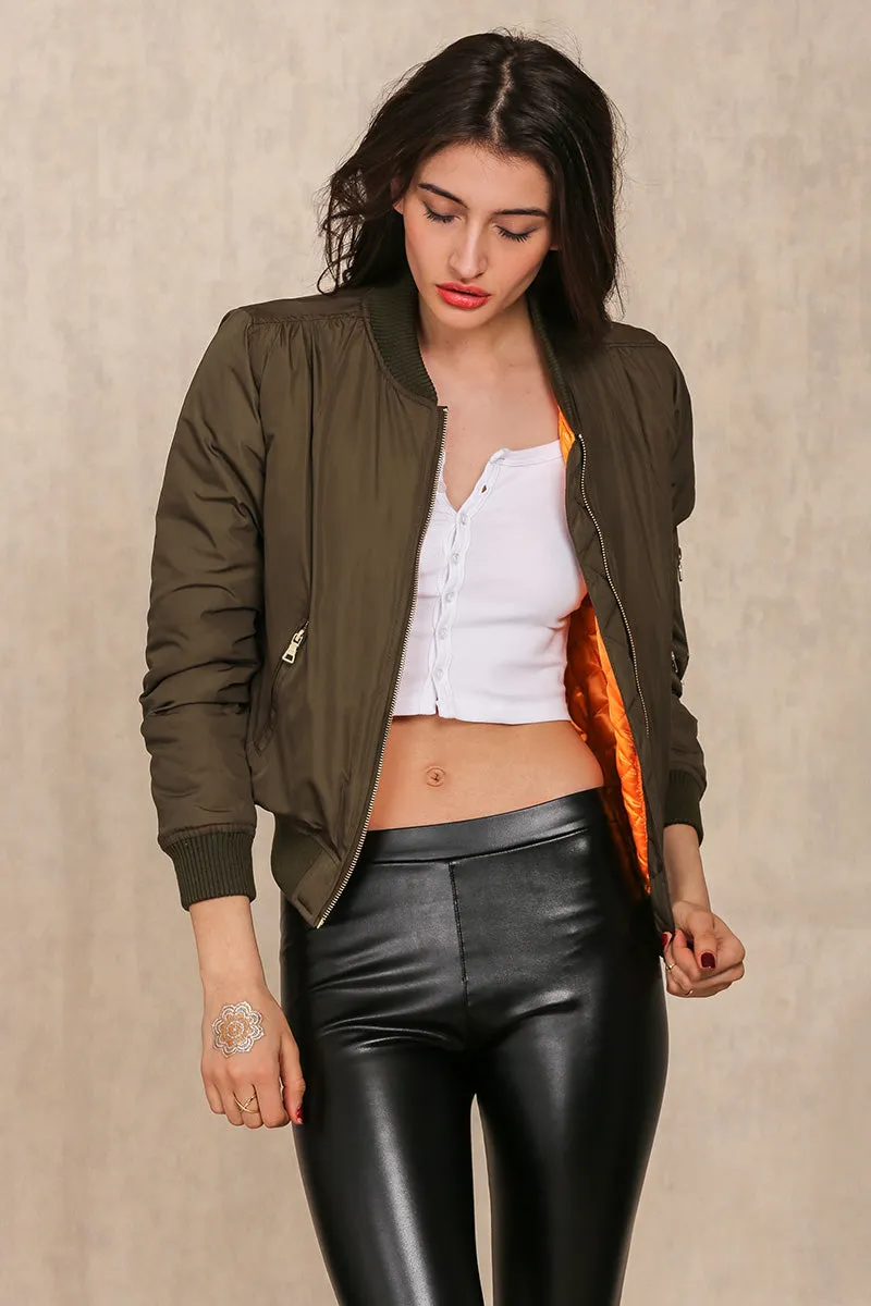 Live Today Bomber Jacket - Army Green