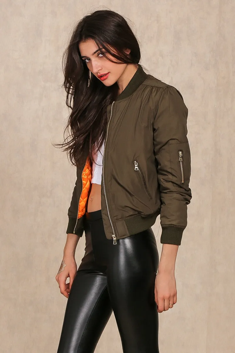 Live Today Bomber Jacket - Army Green