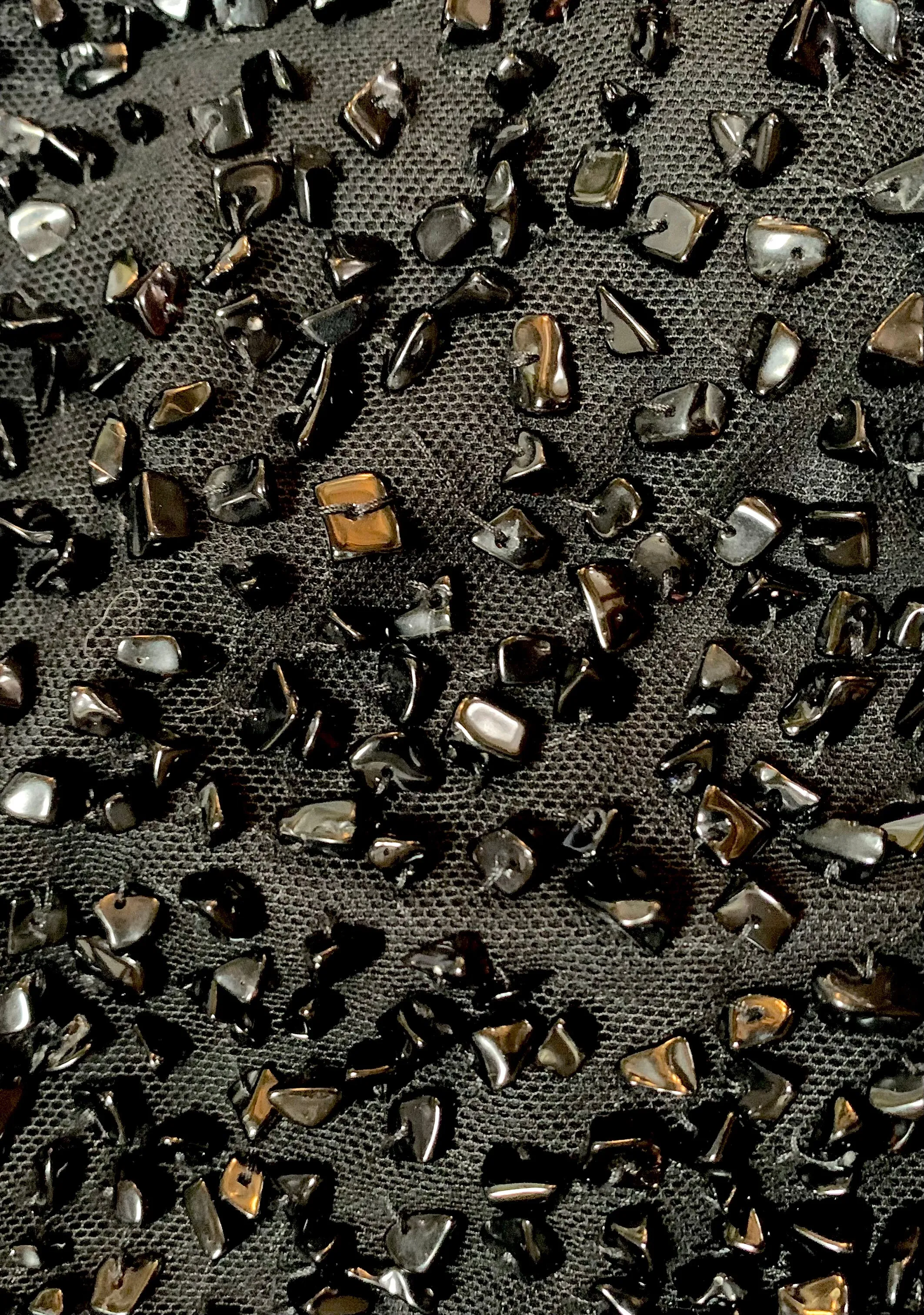 Loewe 2000s Black Glass Beaded Cocktail Skirt