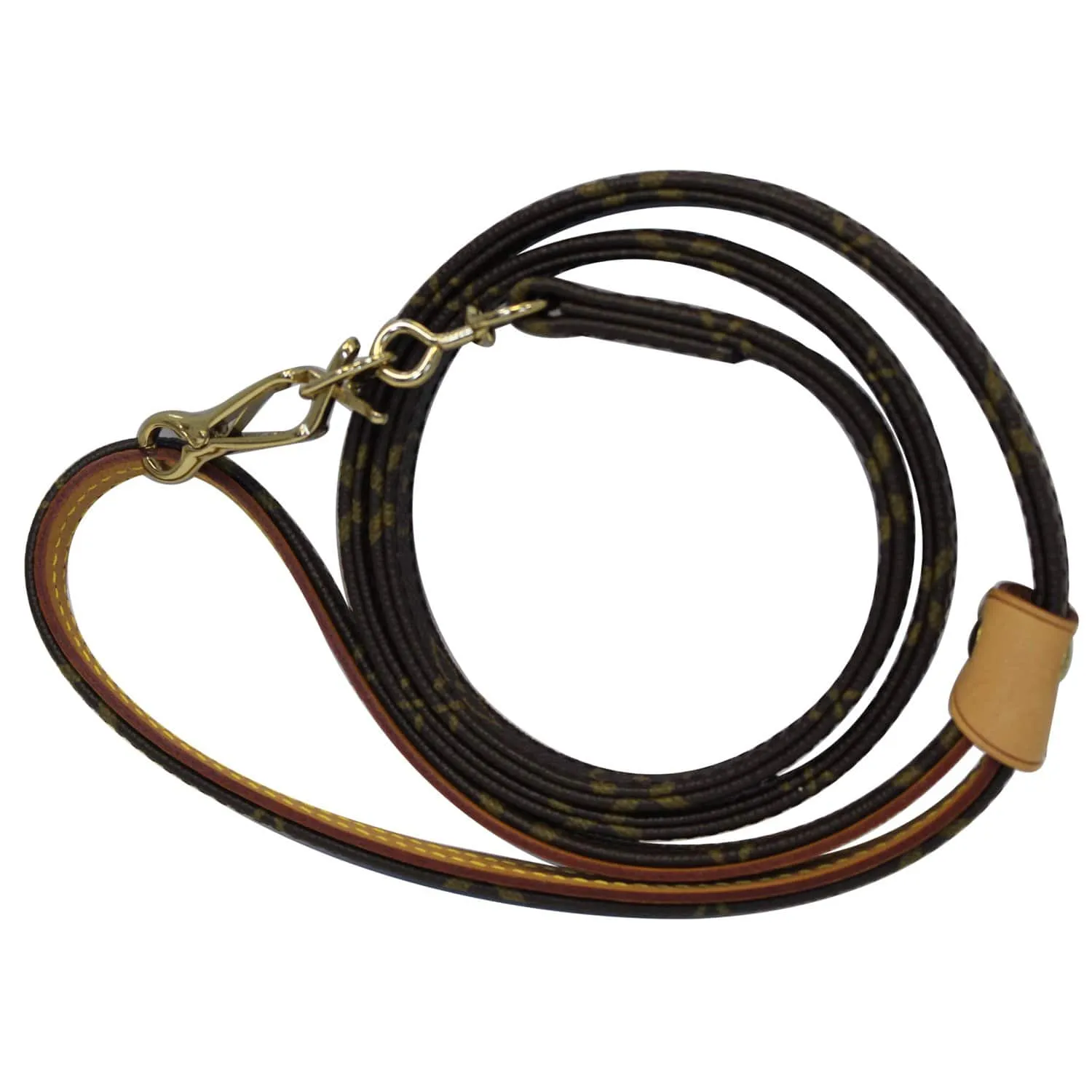 LOUIS VUITTON Baxter MM Monogram Canvas Leash Lead Brown