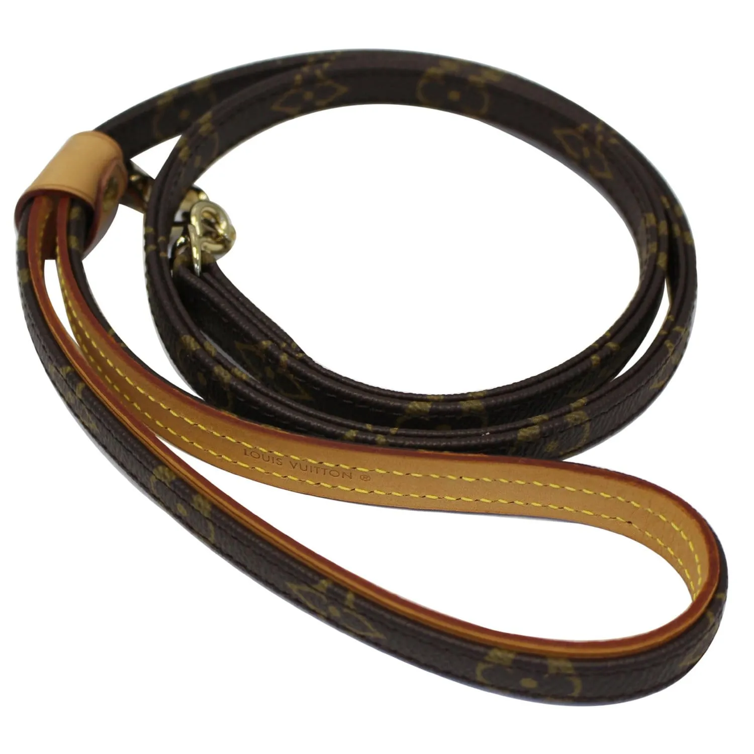 LOUIS VUITTON Baxter MM Monogram Canvas Leash Lead Brown