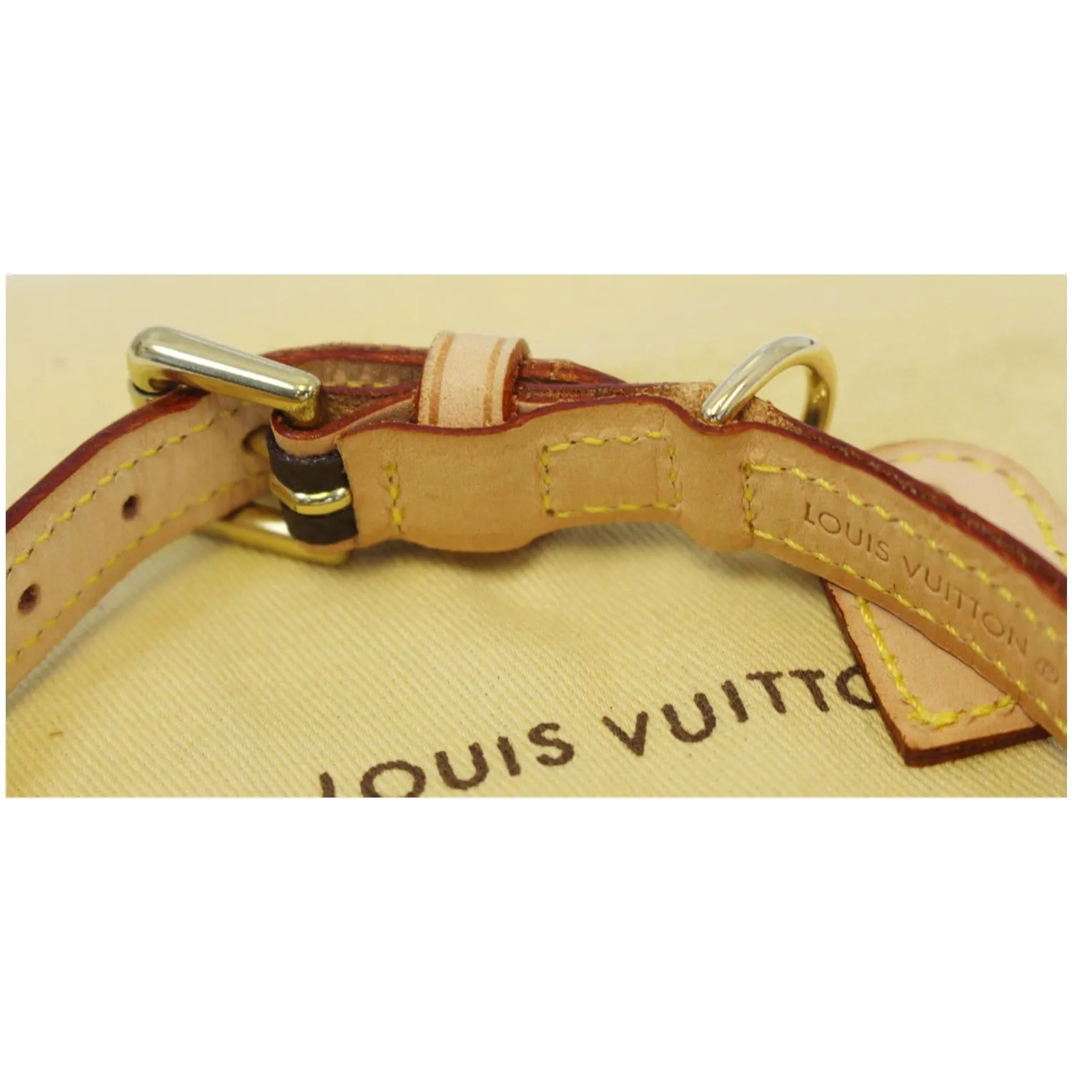 LOUIS VUITTON Baxter PM Monogram Canvas Dog Collar Brown