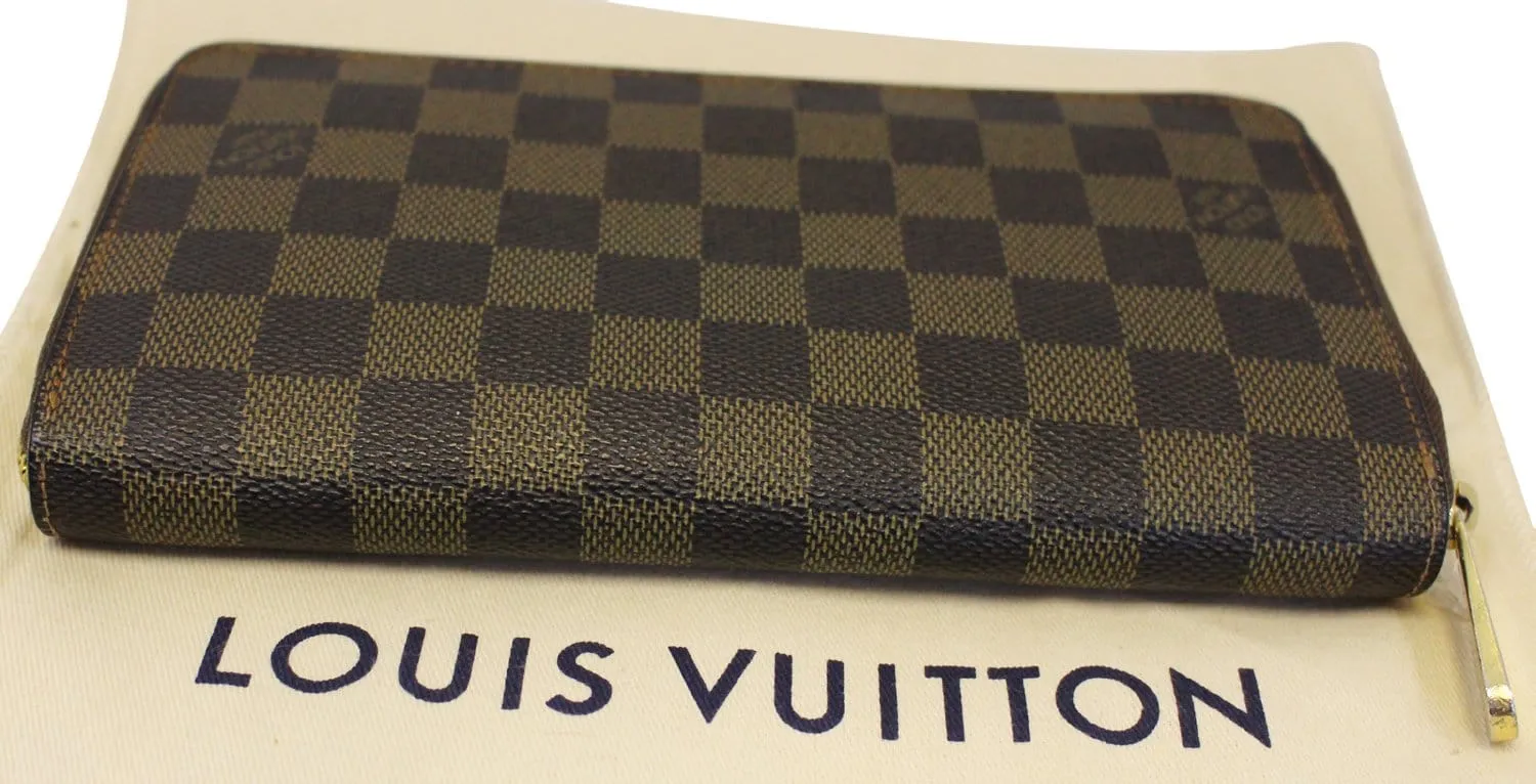 LOUIS VUITTON Damier Ebene Brown Zippy Wallet