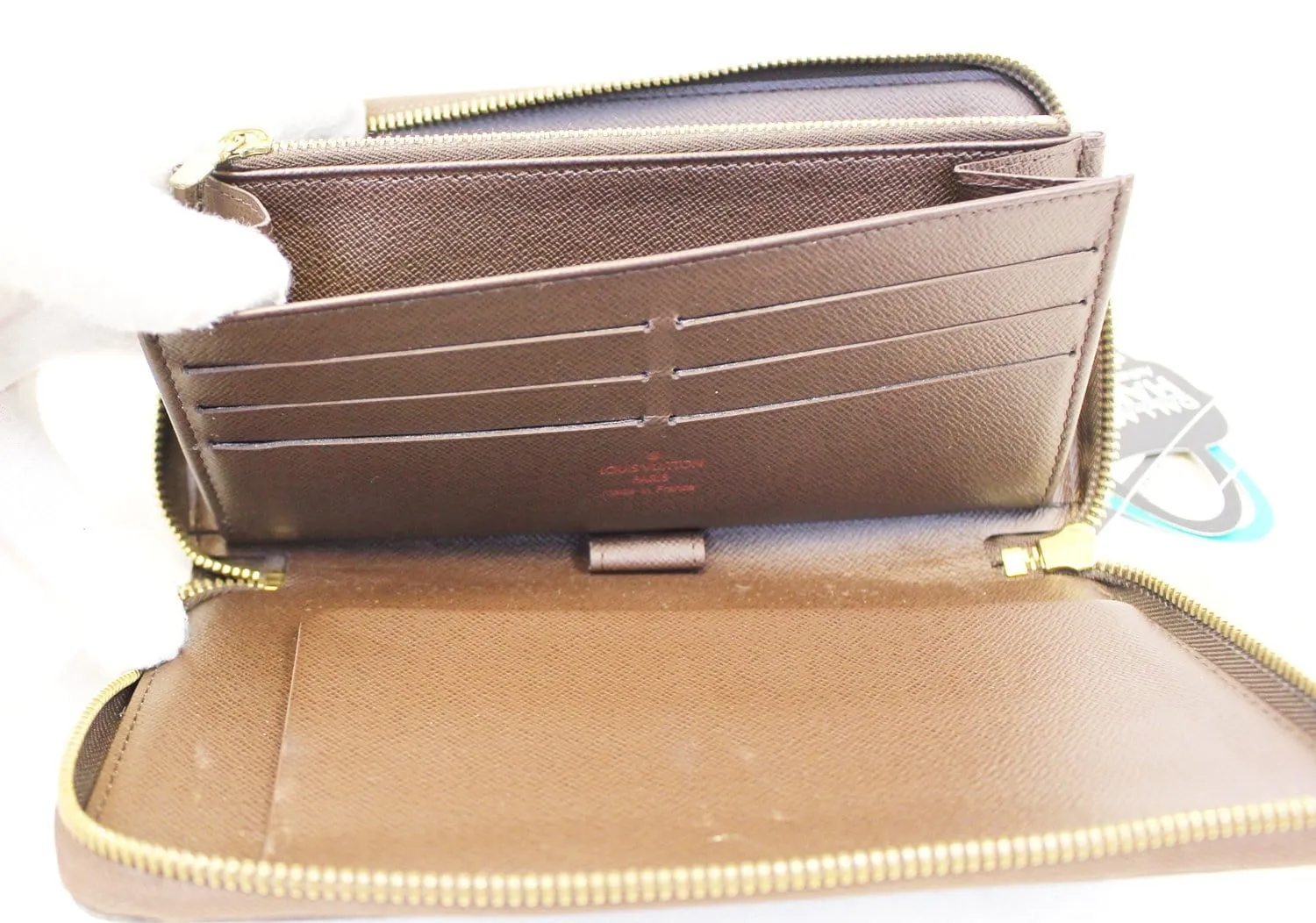 LOUIS VUITTON Damier Ebene Brown Zippy Wallet