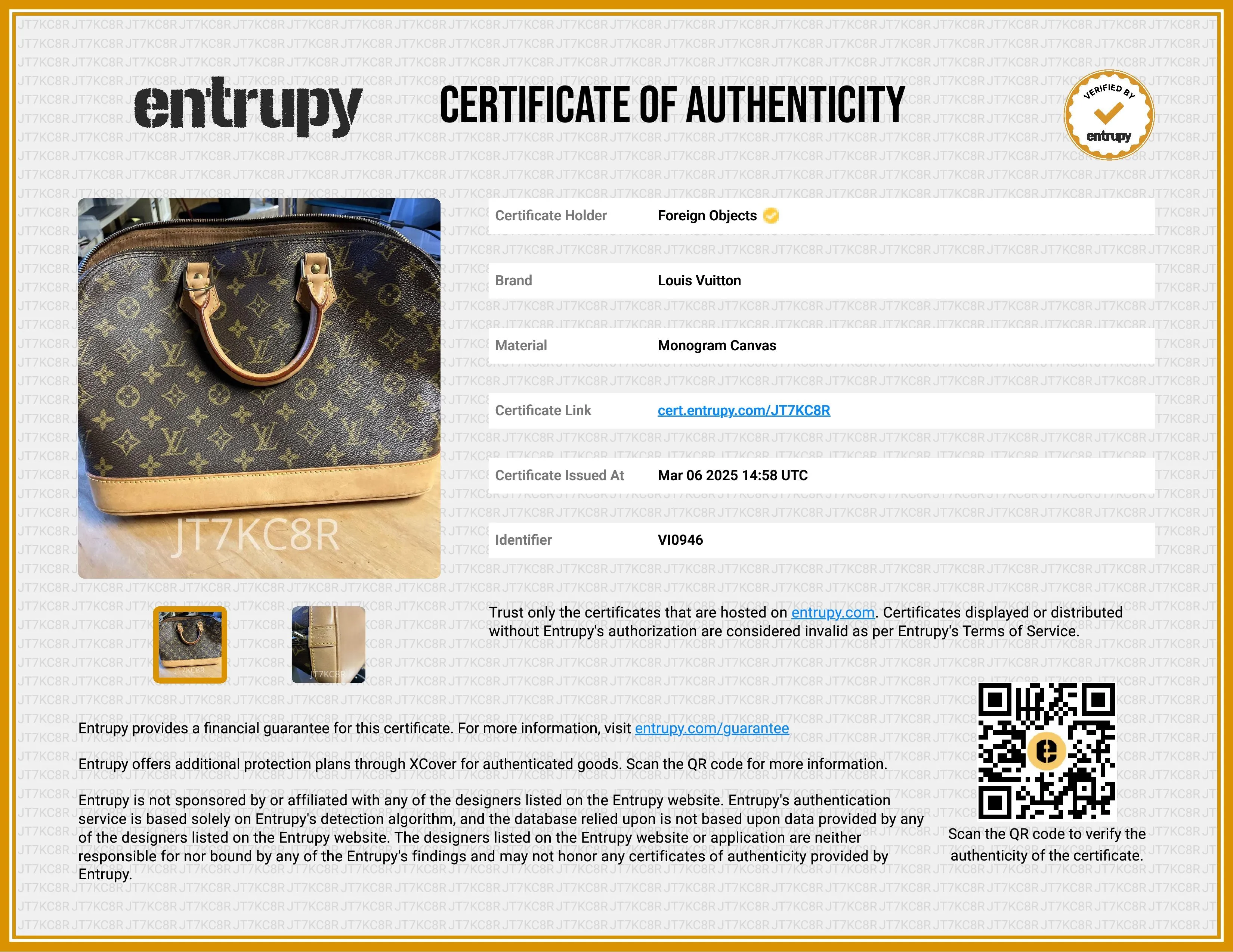 Louis Vuitton Monogram Canvas Alma PM Handbag VI0946