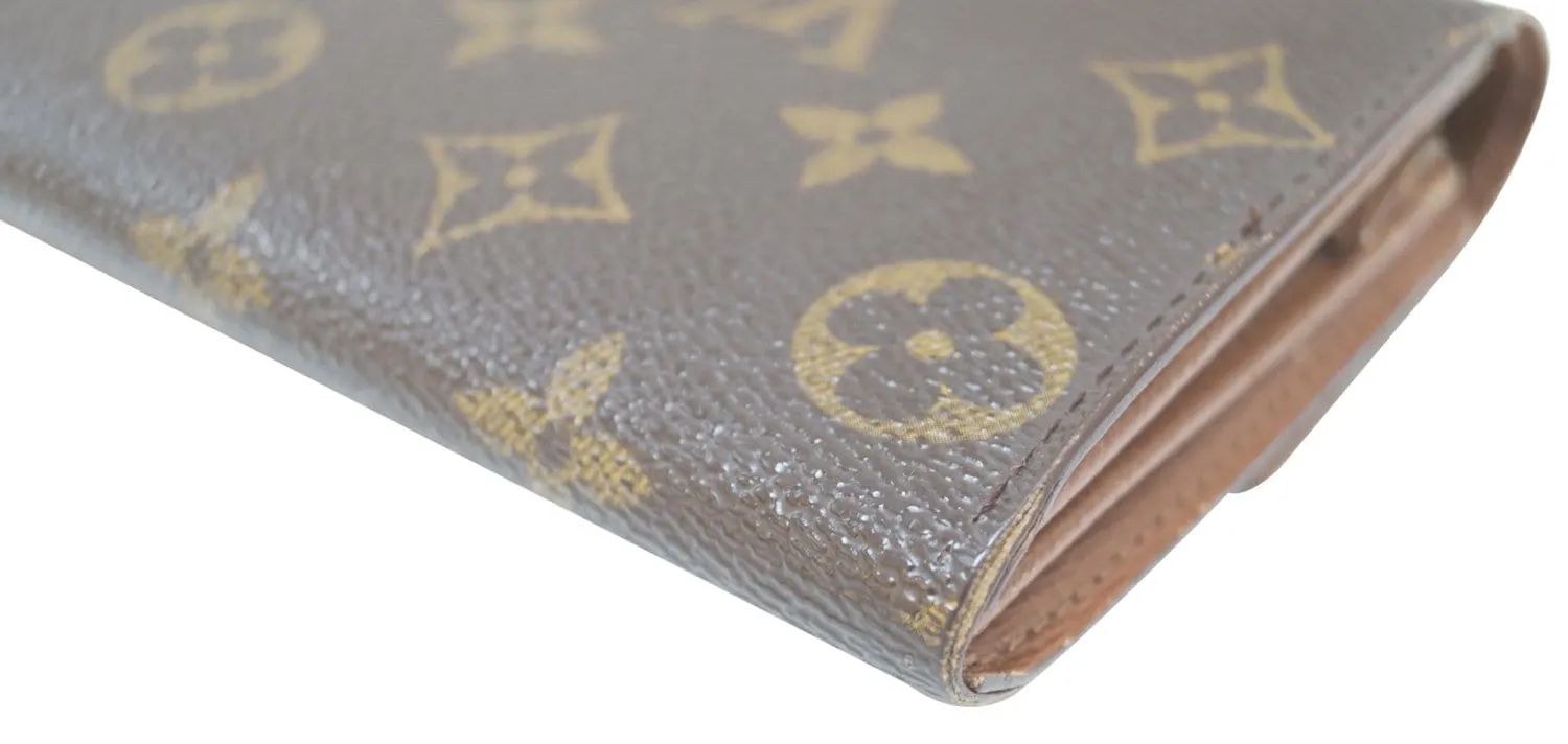LOUIS VUITTON Monogram Canvas Long Flap Sarah Wallet