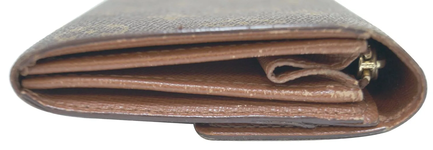 LOUIS VUITTON Monogram Canvas Long Flap Sarah Wallet