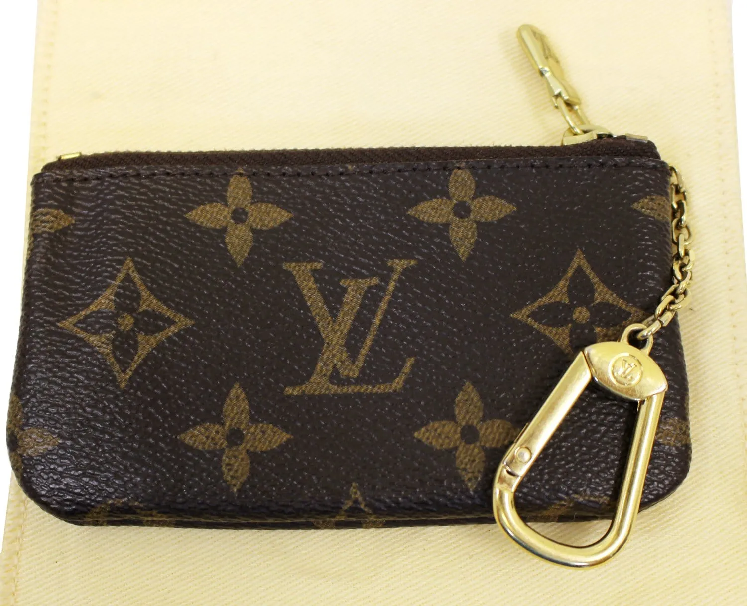 LOUIS VUITTON Monogram Canvas Pochette Key Cles Coin Case