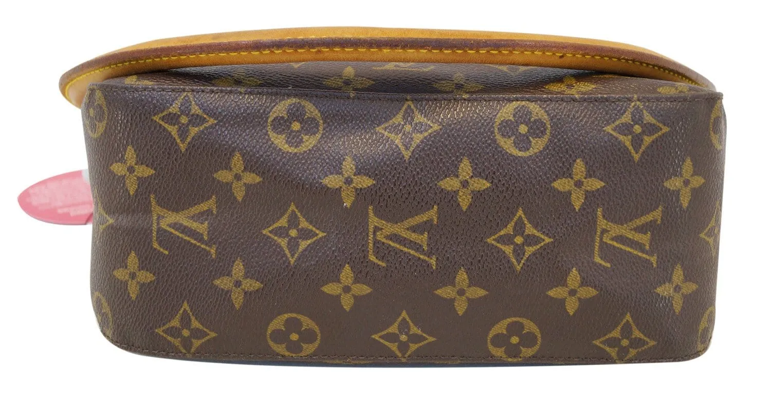 LOUIS VUITTON Monogram Looping MM Brown Shoulder Bag
