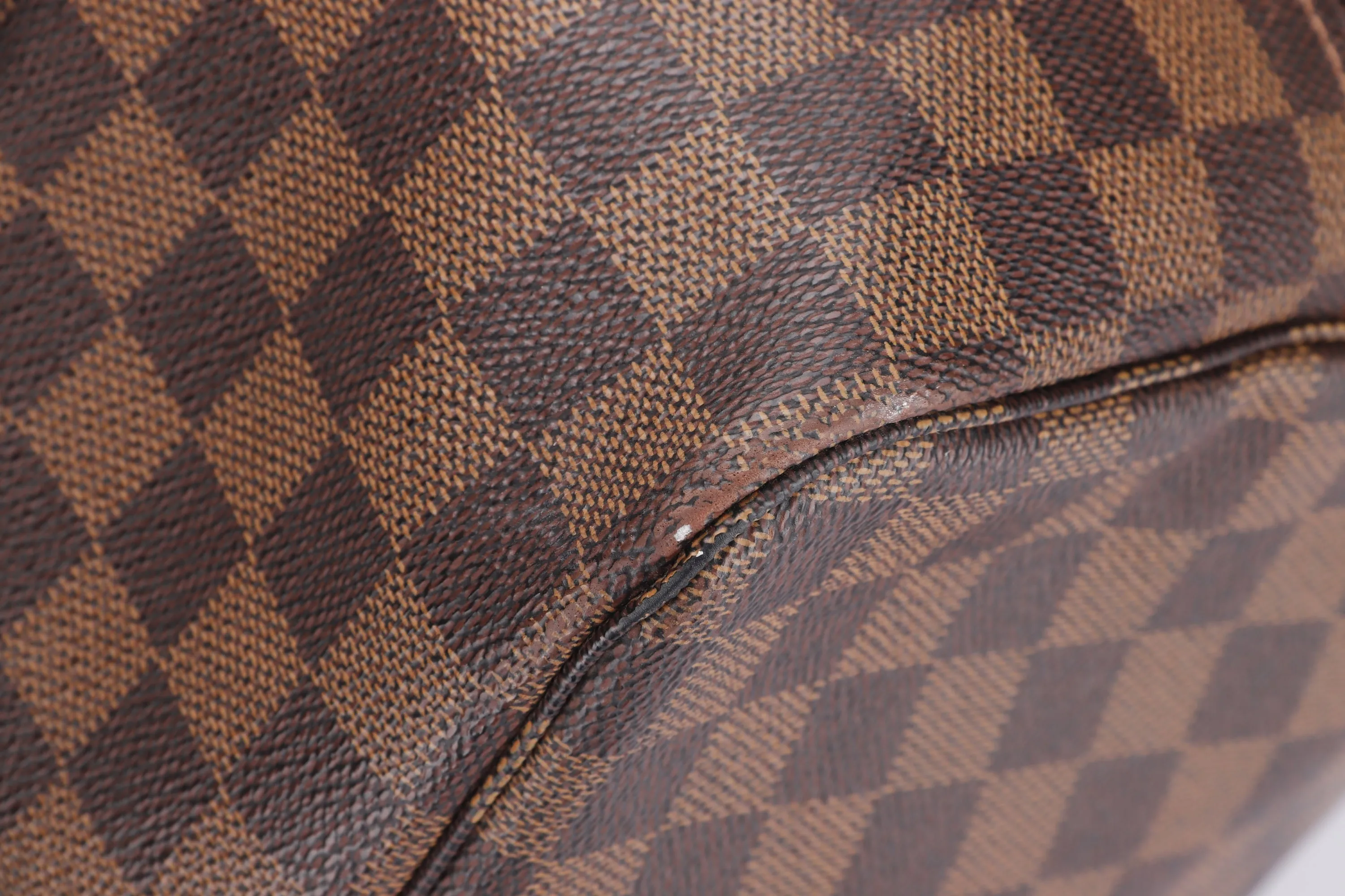 LOUIS VUITTON N41357 NEVERFULL (FL3171) GM SIZE DAMIER EBÈNE CANVAS GOLD HARDWARE, NO DUST COVER