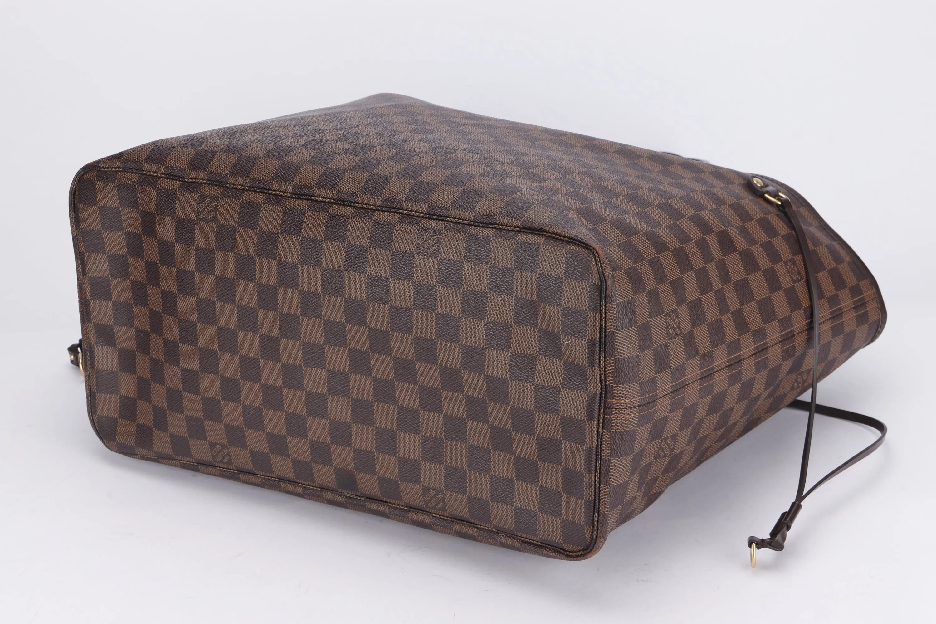 LOUIS VUITTON N41357 NEVERFULL (FL3171) GM SIZE DAMIER EBÈNE CANVAS GOLD HARDWARE, NO DUST COVER