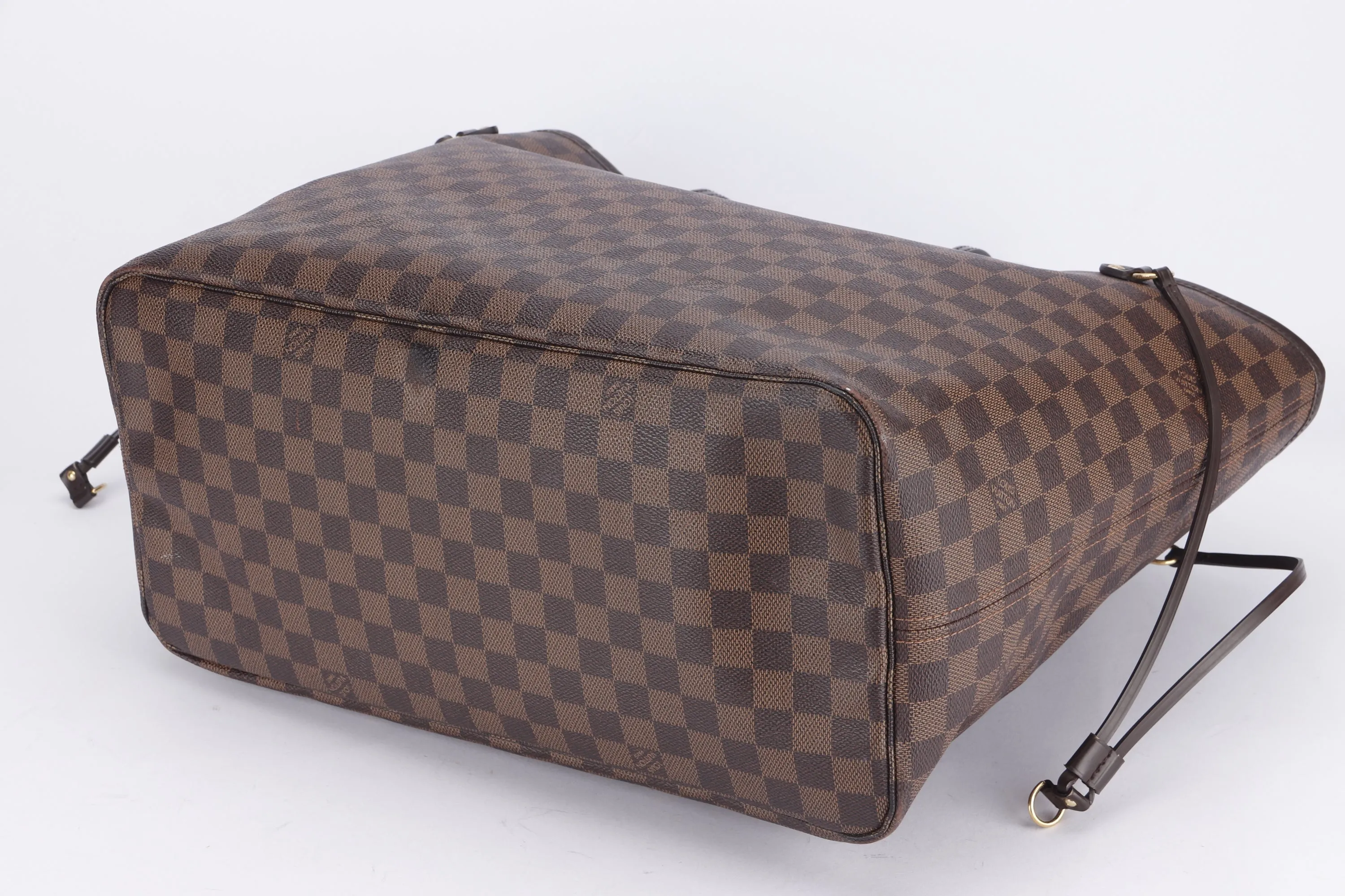 LOUIS VUITTON N41357 NEVERFULL (FL3171) GM SIZE DAMIER EBÈNE CANVAS GOLD HARDWARE, NO DUST COVER