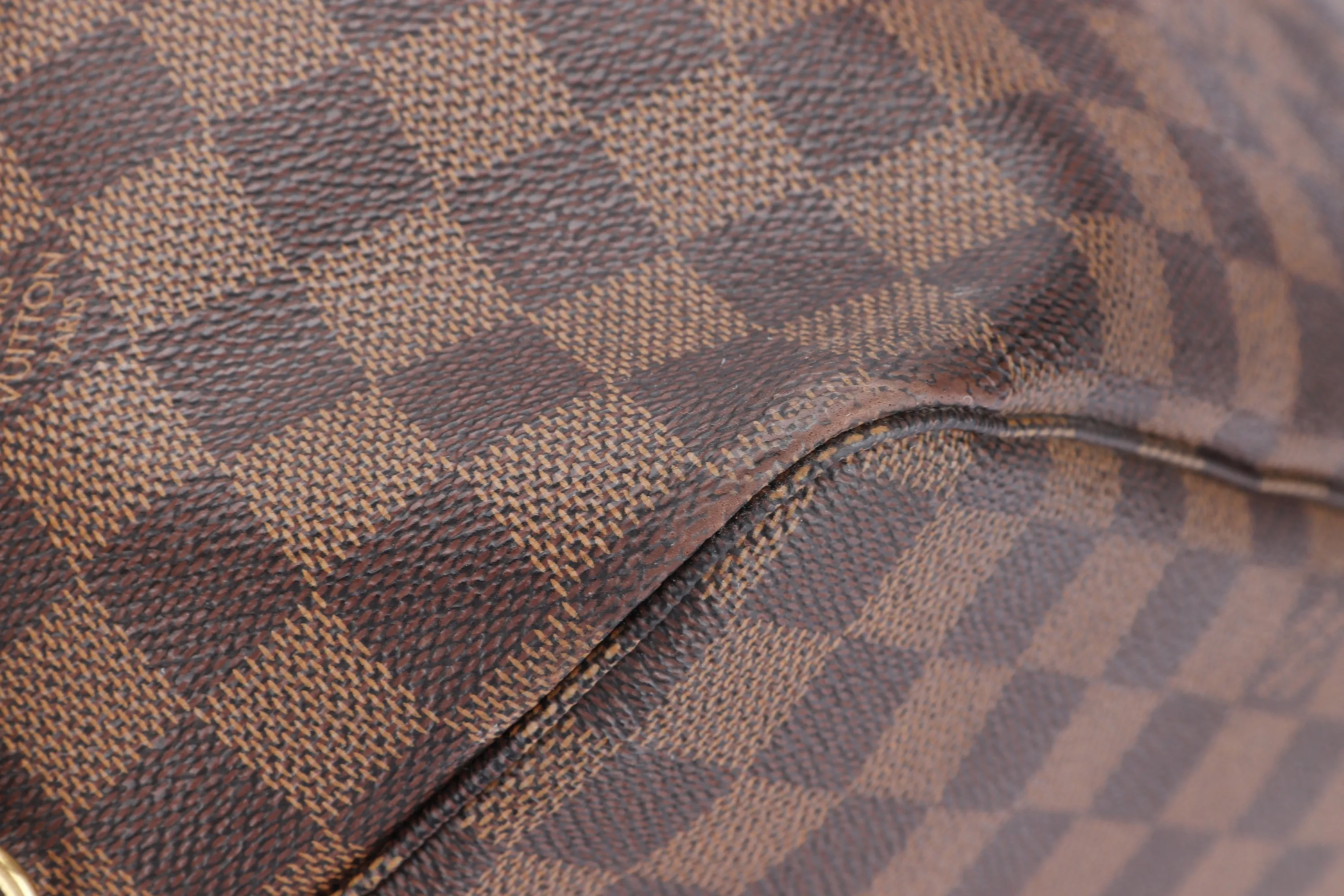 LOUIS VUITTON N41357 NEVERFULL (FL3171) GM SIZE DAMIER EBÈNE CANVAS GOLD HARDWARE, NO DUST COVER