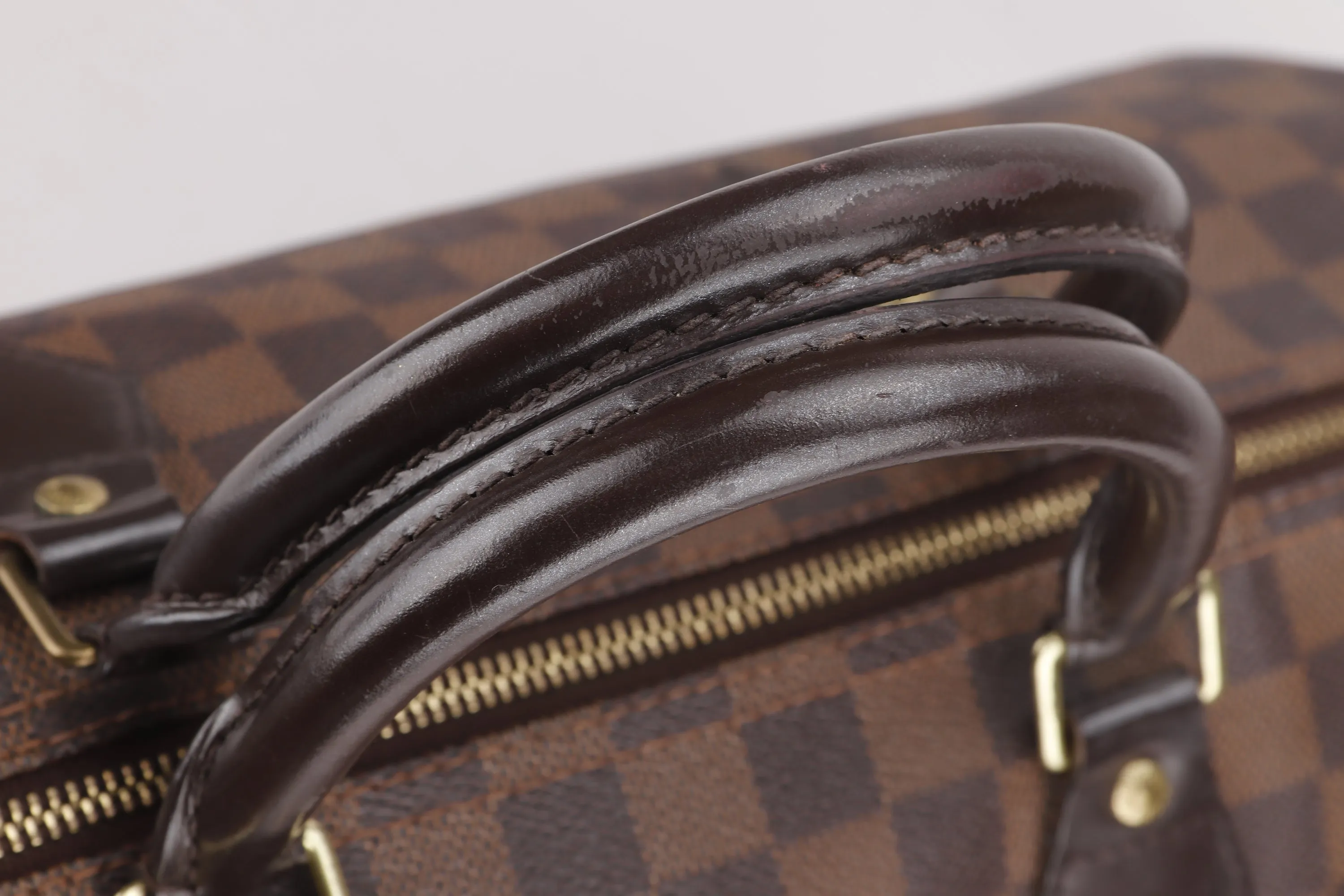 LOUIS VUITTON N41523 SPEEDY 35 (DU3141) DAMIER EBENE, WITH KEYS & LOCK, NO DUST COVER